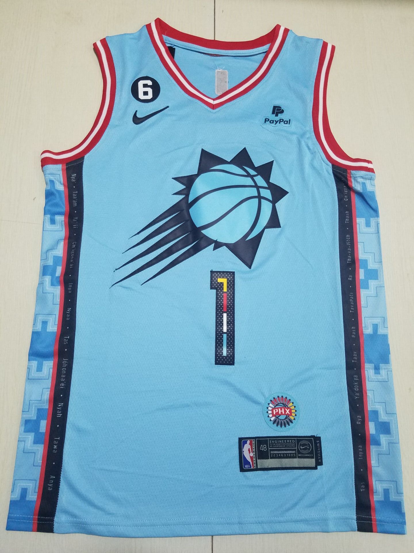 Men Phoenix Suns #1 Booker Light Blue Nike City Edition 2022 NBA Jersey